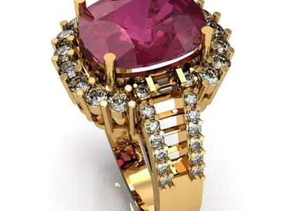 ruby daimond ring 3D print model purchase