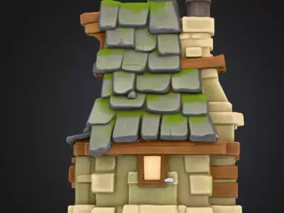 Enchanted Cottage High-Quality 3D Blender OBJ and FBX Model 3D model