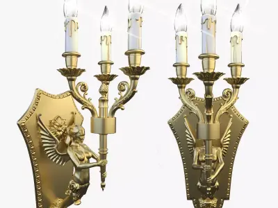 Winged Victory Bronze Wall Sconce 3D model