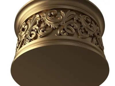 Carved Capital 1305 Low-poly 3D model