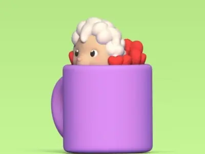 Sheep on Cup 3D print model