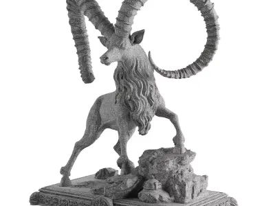 deer statue 4 3D model