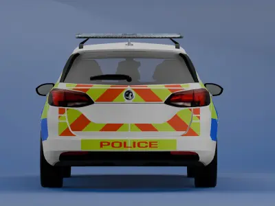 UK Police Vauxhall Astra Low-poly 3D model