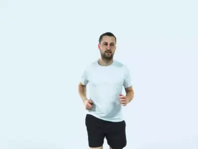 Portrait 07C Running Jogging Football Sports Man Low-poly 3D model purchase