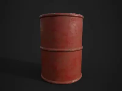 Realistic 3D Oil Barrel with PBR Textures Low-poly 3D model