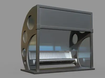 13 Bus Stop Base Mesh with UVs and Textures Vol 2 Low-poly 3D model