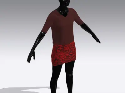 Woman Cloth Dress Low-poly 3D model