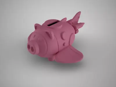 Rocket Piggy Bank 3D print model