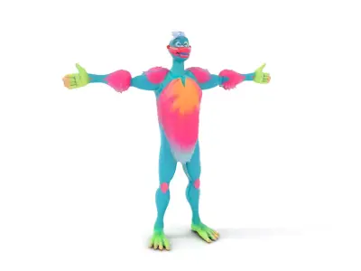 Colorful Cartoon Monster Character Model Pack Low-poly 3D model