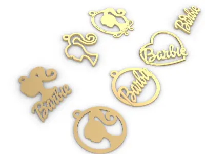 1002 - 7 Barbie Pendant 3D print model