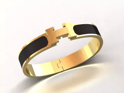 H Bangle 3D print model Size 18 3D print model