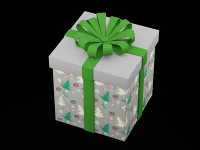 Christmas Gift Box Low-poly 3D model purchase
