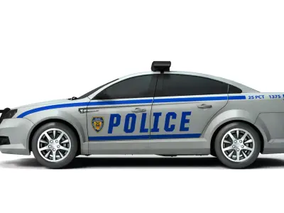 Fully Rigged Police Car Pbr Textured 3D model