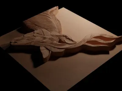 Kudu CNC 3d Print High Relief Sand Casting 3D print model