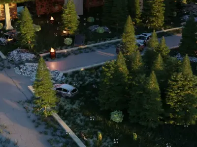 post-apocalyptic city 3D model