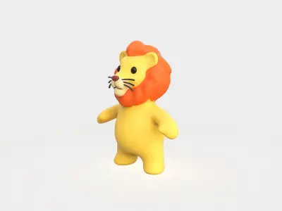 Little animal baby - Lion cute - Animated  Low-poly 3D model