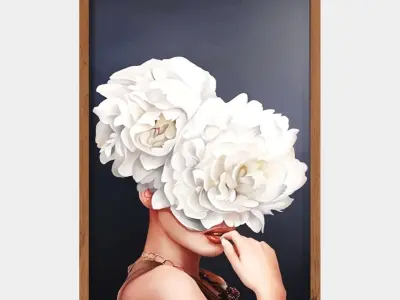 Art Frams 5- Art Flower Head Woman By 3 Frams 3D model
