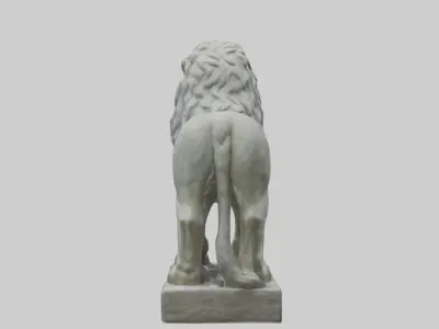 Stone lion statue Model Low-poly 3D model