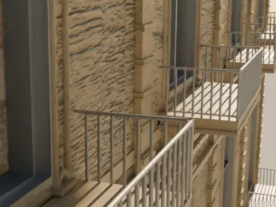 French Construction Low-poly 3D model