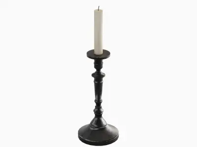 Vintage Candlestick 01 Low-poly 3D model