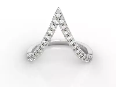  Chevron Diamond Ring 3D print model