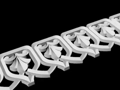 Central decor ornament for furniture 3D model 35