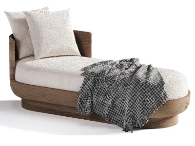 Ciro Fabric Left Arm Daybed 3D model
