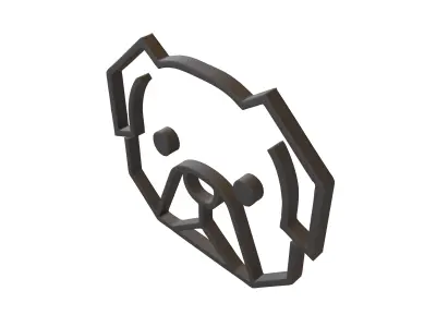 Pug Head Decoration v1 001 Low-poly 3D model