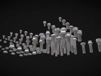 Bolts M3 M4 M5 M6 M8 M10 M12 3D model