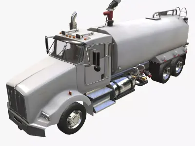 Kenworth T800 Water Tanker Truck Low-poly 3D model
