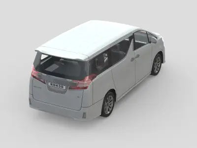 Toyota Vellfire Aero 2015 Low-poly 3D model