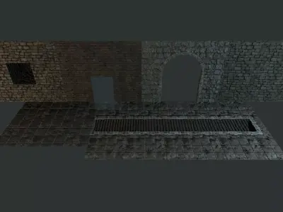Stone wall Low-poly 3D model buy