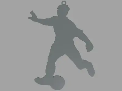 Soccer Key Ring Chain 01 Low-poly 3D model