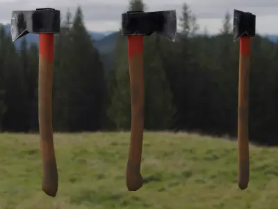 Simple Axe low poly for Game Engine Low-poly 3D model