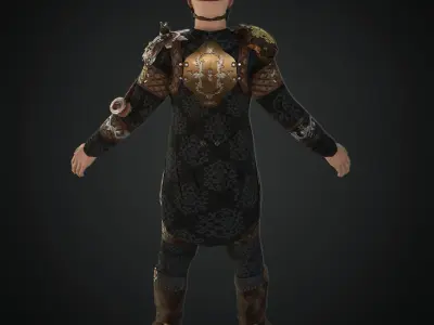  Steampunk rigged character Low-poly 3D model