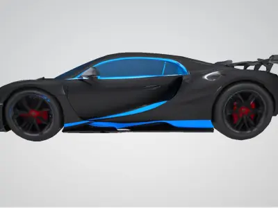 Bugatti Low-poly 3D model
