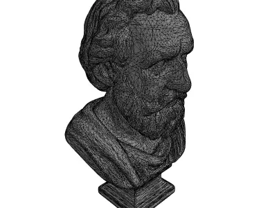 Ancient Greek Philosopher Marble Bust Low-poly 3D model