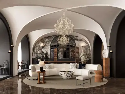 Mid Century interior  Livingroom 3D model