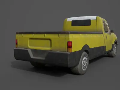 Generic PickUp Yellow Low-poly 3D model