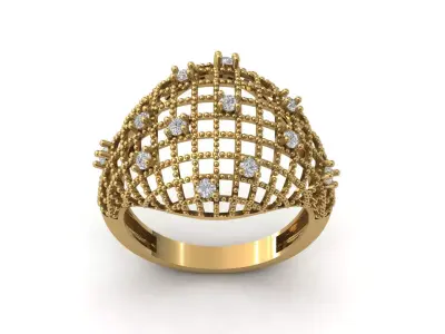 STL 3DM Print Ready Women Diamond Ring Lightweight Printable  3D print model 21