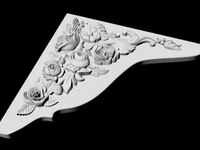 Central decor ornament for furniture 3D model 726