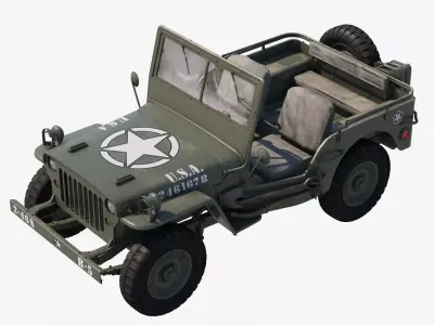 Military Jeep Car Willys  Low-poly 3D model