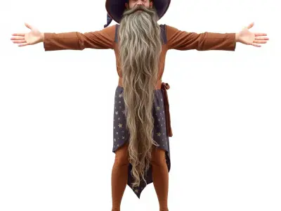 Wizard Character Model Pack with Detailed Robe and Hat Low-poly 3D model