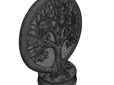 Elegant Tree of Life Sculpture Low-poly 3D model