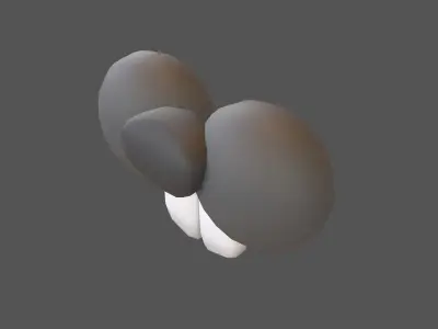 Rabbit Nose v1 004 Low-poly 3D model