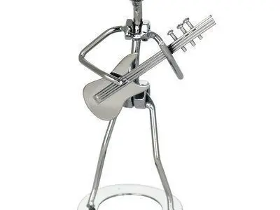 Silver Kutcher Metal Guitar Player Rock Musical Figurine 3D model purchase