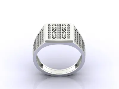 Print Ready STL 3DM  Gents Rings Diamond Men Ring  3D print model 77