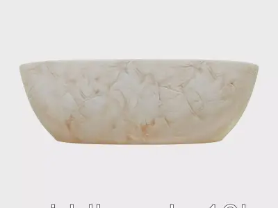 Textured Stone Oval Bathtub Model Pack Low-poly 3D model