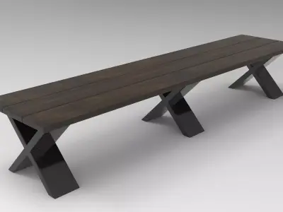 Need Bench Low-poly 3D model