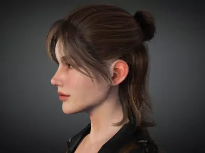  Female Nacked Rigged character 3D model